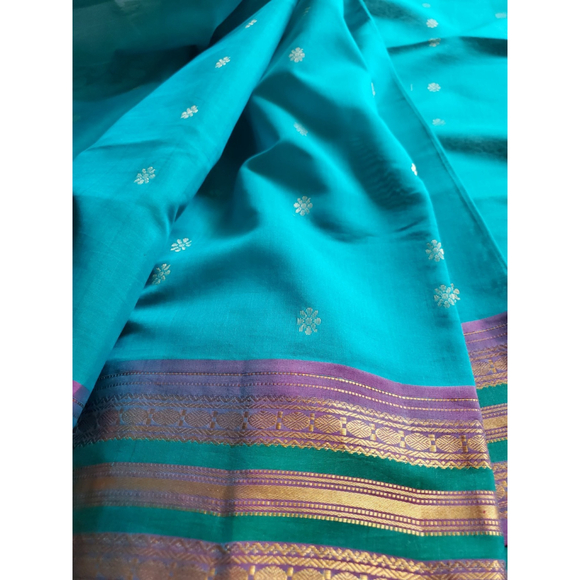 Women Pure Sico Gadwal Saree Handloom Festive Ethnic Royal Designer - Picture 6 of 16